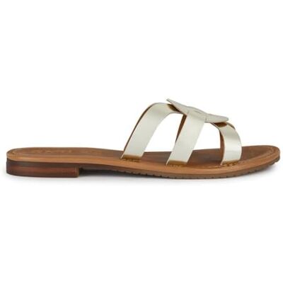 Geox Damer D Sozy S U platt sandal, LT guld, 39 EU, Guldpläterat guld, 39 EU Geox Damer D Sozy S U platt sandal, LT guld, 39 EU, Guldpläterat guld, 39 EU