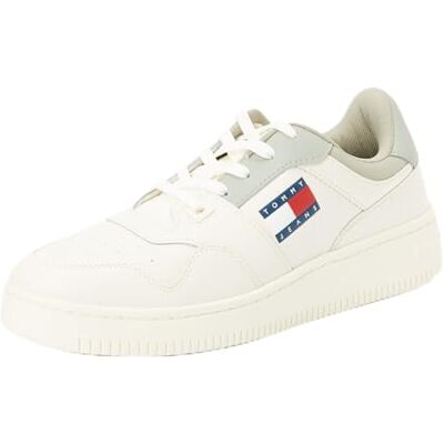 Tommy Jeans dam TJW retro korg ESS (EN0EN02505) låg-topp sneakers, grå (blekt pil), 3,5 UK, Grå blekt vide, 36 EU Tommy Jeans dam TJW retro korg ESS (EN0EN02505) låg-topp sneakers, grå (blekt pil), 3,5 UK, Grå blekt vide, 36 EU