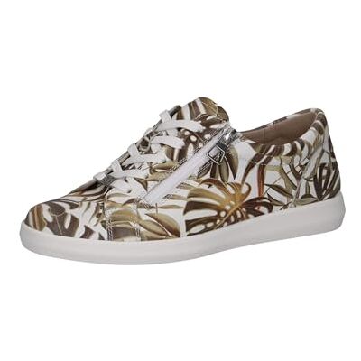 CAPRICE Damsneakers, platt av läder, låg topp, Vit graffiti, 41 EU CAPRICE Damsneakers, platt av läder, låg topp, Vit graffiti, 41 EU