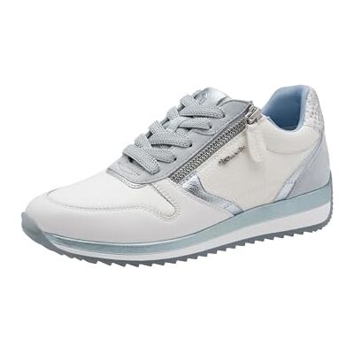 Tamaris dam Comfort Damen Sneaker Low 8-83734-46, White Blue, 4 UK Tamaris dam Comfort Damen Sneaker Low 8-83734-46, White Blue, 4 UK