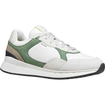 Geox Herr U BRANTHON B sneakers, vit/oliv, 41 EU Geox Herr U BRANTHON B sneakers, vit/oliv, 41 EU