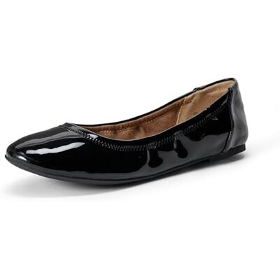 Amazon Essentials kvinnors Belice Slip On Ballet Flat, Svart Patent, 37.5 EU Bred Amazon Essentials kvinnors Belice Slip On Ballet Flat, Svart Patent, 37.5 EU Bred