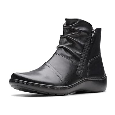 Clarks Cora Pace ankelstövlar för kvinnor, Svart läder, 37 EU Clarks Cora Pace ankelstövlar för kvinnor, Svart läder, 37 EU