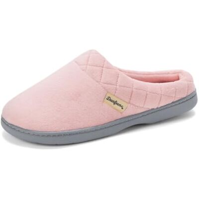 Dearfoams dam inomhus/utomhus memory foam darcy mikrofiber velour clog, breda tofflor, Blekmalva, Medium Dearfoams dam inomhus/utomhus memory foam darcy mikrofiber velour clog, breda tofflor, Blekmalva, Medium