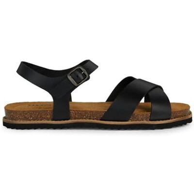 Geox Damer D LEUCA D platt sandal, svart, 37 EU, svart, 37 EU Geox Damer D LEUCA D platt sandal, svart, 37 EU, svart, 37 EU