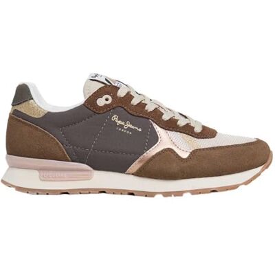 Pepe Jeans dam Brit Mixt W sneakers, brun (mässing brun), 3 UK, Brun mässing brun, 3 UK Pepe Jeans dam Brit Mixt W sneakers, brun (mässing brun), 3 UK, Brun mässing brun, 3 UK