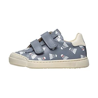 Naturino Eindhoven VL-sneakers av läder med tryck, azurblå, 32 EU Naturino Eindhoven VL-sneakers av läder med tryck, azurblå, 32 EU