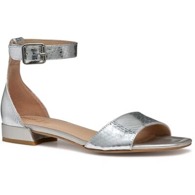 Geox Damer D New Eraklia 15 B Slide Sandal, silver, 38 EU Geox Damer D New Eraklia 15 B Slide Sandal, silver, 38 EU