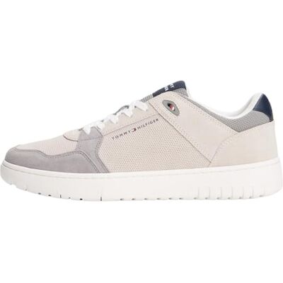 Tommy Hilfiger herr Th Basket Core Lite mocka Fm0fm05519 låg topp, Grå grå viskning, 39 EU Tommy Hilfiger herr Th Basket Core Lite mocka Fm0fm05519 låg topp, Grå grå viskning, 39 EU