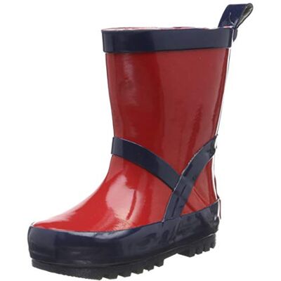 Playshoes Unisex barn, enfärgad, naturgummi, gummistövlar, Röd marin, 22/23 EU Playshoes Unisex barn, enfärgad, naturgummi, gummistövlar, Röd marin, 22/23 EU