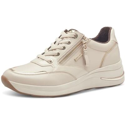 Tamaris Comfort damsneakers, platta med skosnören, fritid, elfenben, 38 EU Tamaris Comfort damsneakers, platta med skosnören, fritid, elfenben, 38 EU