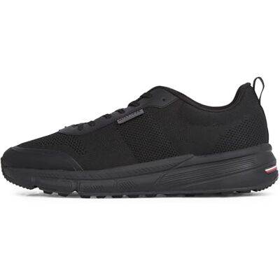 Tommy Hilfiger Herr lätt modern stickad löpare FM0FM05326 sneakers, svart, 7 UK, Svart, 41 EU Tommy Hilfiger Herr lätt modern stickad löpare FM0FM05326 sneakers, svart, 7 UK, Svart, 41 EU