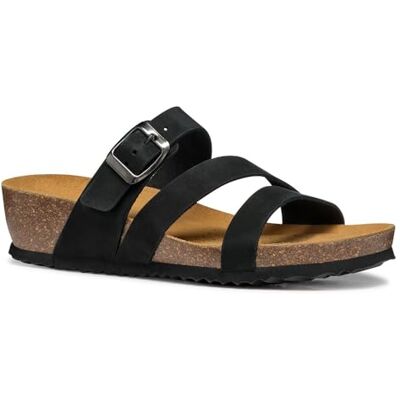 Geox Damer D New STHELLAE A platt sandal, svart, 36 EU, svart, 36 EU Geox Damer D New STHELLAE A platt sandal, svart, 36 EU, svart, 36 EU