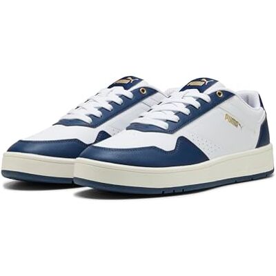 PUMA Unisex Court Classic sneakers, Vit-Persian Blue Gold, 11 UK, vit persisk blå guld, 46 EU PUMA Unisex Court Classic sneakers, Vit-Persian Blue Gold, 11 UK, vit persisk blå guld, 46 EU
