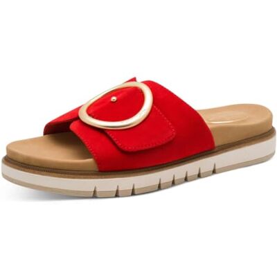 Tamaris Comfort eleganta lädertofflor för kvinnor, Färg: röd, 41 EU Tamaris Comfort eleganta lädertofflor för kvinnor, Färg: röd, 41 EU