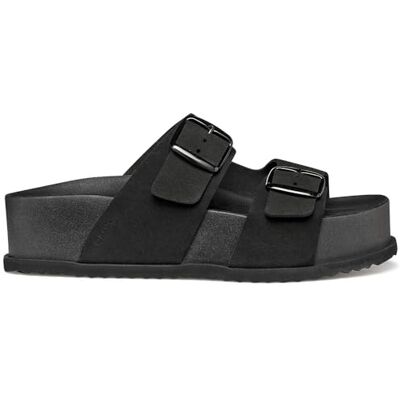 Geox Dam D SANDYBETT HIGH A platt sandal, svart, 41 EU Geox Dam D SANDYBETT HIGH A platt sandal, svart, 41 EU