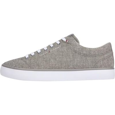 Tommy Hilfiger herr Th Hi Vulc låg kärna Chambray Fm0fm05389 topp, Grå tenn grå, 41 EU Tommy Hilfiger herr Th Hi Vulc låg kärna Chambray Fm0fm05389 topp, Grå tenn grå, 41 EU