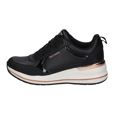 Skechers dam fin glans miljard 2 mitt spets upp, Svart duraleather patenttrimning, 40 EU Skechers dam fin glans miljard 2 mitt spets upp, Svart duraleather patenttrimning, 40 EU