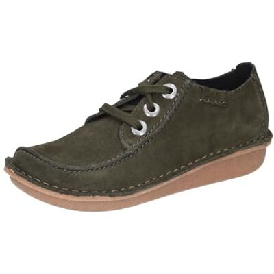 Clarks Funny Dream Womens Dark Green Suede, 5 Clarks Funny Dream Womens Dark Green Suede, 5
