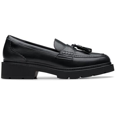 Clarks Lauryl Tassel Womens Black Leather, 6 Clarks Lauryl Tassel Womens Black Leather, 6