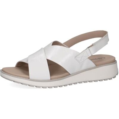 CAPRICE Damer 9-28703-42 platta sandaler, Vit nappa, 42 EU CAPRICE Damer 9-28703-42 platta sandaler, Vit nappa, 42 EU