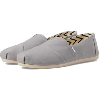 TOMS Alpargata Breda Loafer Flat, Drizzle grå bred återvunnen bomullsduk, 5 UK Wide TOMS Alpargata Breda Loafer Flat, Drizzle grå bred återvunnen bomullsduk, 5 UK Wide