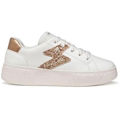 Geox J MIKIROSHI Girl A sneakers, vit/rosa guld, 35 EU Geox J MIKIROSHI Girl A sneakers, vit/rosa guld, 35 EU