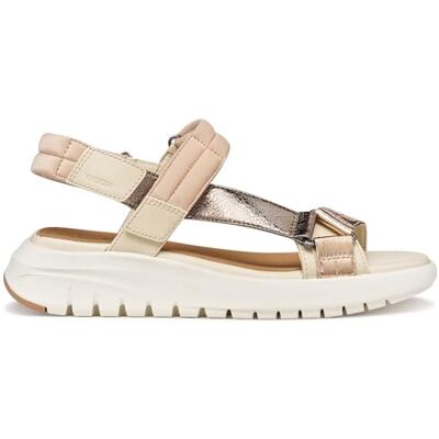 Geox Dam D FLEXTRIDE S D Wedge Sandal, Papyrus/DK BEIGE, 37 EU Geox Dam D FLEXTRIDE S D Wedge Sandal, Papyrus/DK BEIGE, 37 EU