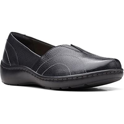 Clarks Cora Meadow Loafer för kvinnor, Svart läder, 8 Wide Clarks Cora Meadow Loafer för kvinnor, Svart läder, 8 Wide