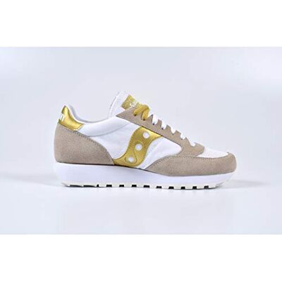 Saucony Jazz Original Vintage, Sneaker Donna, Bianco Oro, 44.5 EU Saucony Jazz Original Vintage, Sneaker Donna, Bianco Oro, 44.5 EU