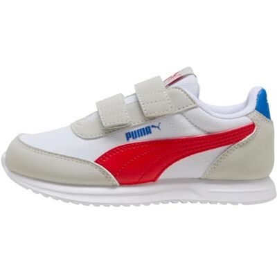 PUMA Unisex barn R78 Lightwind V Ps Sneaker, Cool ljusgrå mörk karmosinröd vit, 33 EU PUMA Unisex barn R78 Lightwind V Ps Sneaker, Cool ljusgrå mörk karmosinröd vit, 33 EU