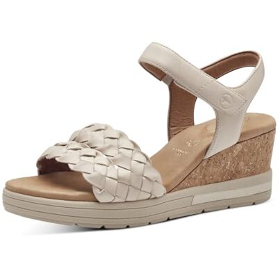 Tamaris dam komfort 8-88308-42 415 elfenben Nappa Wedge platåsandal bekväm multibredd vardagssko festlig elegant kilsandaler, 38 EU bred, Elfenben nappa, 38 EU Weit Tamaris dam komfort 8-88308-42 415 elfenben Nappa Wedge platåsandal bekväm multibredd vardagssko festlig elegant kilsandaler, 38 EU bred, Elfenben nappa, 38 EU Weit