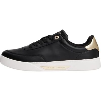 Tommy Hilfiger dam Essential Chic Court Sneaker FW0FW08682 låg topp, svart (svart), 7,5, Svart, 42 EU Tommy Hilfiger dam Essential Chic Court Sneaker FW0FW08682 låg topp, svart (svart), 7,5, Svart, 42 EU