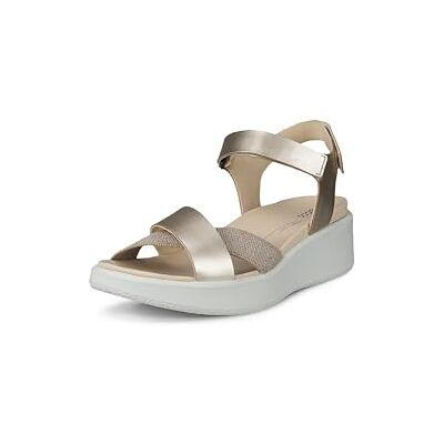 ECCO Dam Flowt Wedge Luxury Crossbandssandal, Rent vitt guld, 8-8.5 US ECCO Dam Flowt Wedge Luxury Crossbandssandal, Rent vitt guld, 8-8.5 US