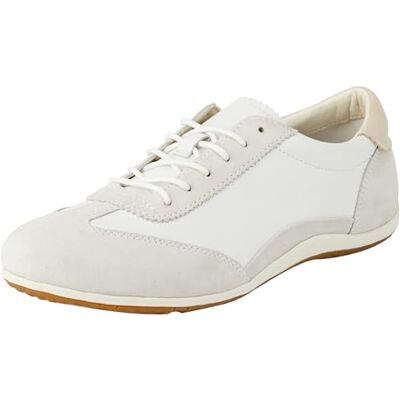 Geox Sneaker Vega, slätt läder, vit, damer, Off White Ice, 36 EU Geox Sneaker Vega, slätt läder, vit, damer, Off White Ice, 36 EU