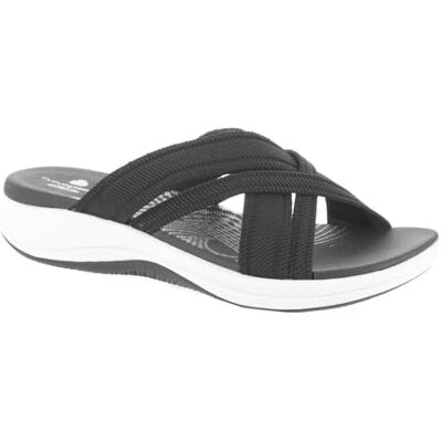 Clarks Women's Mira Isle Slide Sandal, Black Textile, 9 Wide Clarks Women's Mira Isle Slide Sandal, Black Textile, 9 Wide