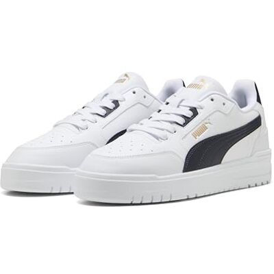 PUMA Unisex Shuffle Downtown Sneaker, vit ny marinblå guld, 47 EU PUMA Unisex Shuffle Downtown Sneaker, vit ny marinblå guld, 47 EU