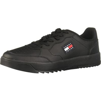 Tommy Jeans herr retro Ess Em0em00899Cupsole sneaker, Svart, 44 EU Tommy Jeans herr retro Ess Em0em00899Cupsole sneaker, Svart, 44 EU