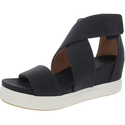 Dr. Scholl's skor dam Sheena kil sandal, Svart slät perforerad, 39.5 EU Dr. Scholl's skor dam Sheena kil sandal, Svart slät perforerad, 39.5 EU