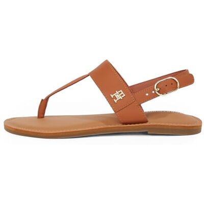Tommy Hilfiger dam läder stringtrosa sandal platt, brun (kanelbark), 4 UK, Brun kanelbark, 37 EU Tommy Hilfiger dam läder stringtrosa sandal platt, brun (kanelbark), 4 UK, Brun kanelbark, 37 EU