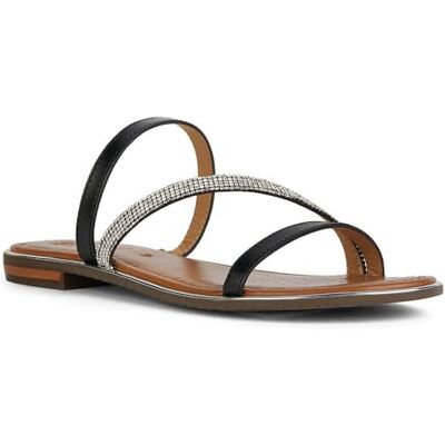 Geox Damer D Sozy Plus A platt sandal, svart/silver, 41 EU, Svart silver, 41 EU Geox Damer D Sozy Plus A platt sandal, svart/silver, 41 EU, Svart silver, 41 EU