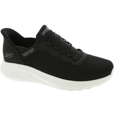 Skechers Bobs Squad Chaos Daily Hype herr Slip-On, Svart stickad vit trim, 39.5 EU Skechers Bobs Squad Chaos Daily Hype herr Slip-On, Svart stickad vit trim, 39.5 EU