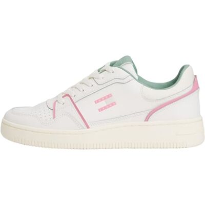 Tommy Jeans dam TJW retro korg sneaker EN0EN02839 låg topp, vit (Ecru/Mystic Pink), 4 UK, Vit Ecru mystisk rosa, 37 EU Tommy Jeans dam TJW retro korg sneaker EN0EN02839 låg topp, vit (Ecru/Mystic Pink), 4 UK, Vit Ecru mystisk rosa, 37 EU