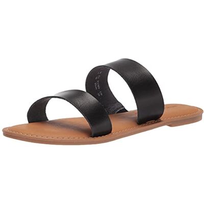 Amazon Essentials tvåbandssandal för kvinnor, Svart, 6.5 US Amazon Essentials tvåbandssandal för kvinnor, Svart, 6.5 US