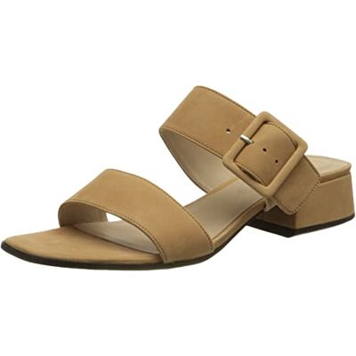 ECCO kvinnors upphöjd fyrkantig tå glidande häl sandal, Lejon Nubuck, 6.5/7 UK ECCO kvinnors upphöjd fyrkantig tå glidande häl sandal, Lejon Nubuck, 6.5/7 UK