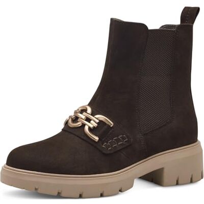Tamaris COMFORT Damstövlar Chelsea läder ofodrade, Mocca Struct, 40 EU bred Tamaris COMFORT Damstövlar Chelsea läder ofodrade, Mocca Struct, 40 EU bred