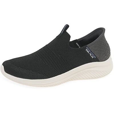 Skechers Dam Ultra Flex 3.0 Smooth Step Sneaker, Svart, 7.5 Wide Skechers Dam Ultra Flex 3.0 Smooth Step Sneaker, Svart, 7.5 Wide