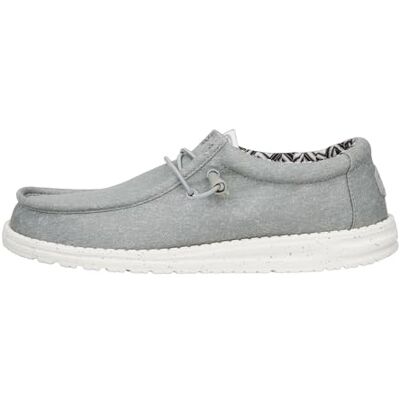 HEYDUDE – Wally Canvas för män – Casual Slip-On skor – mockasin-stil, Ljusgrå, 42.5 EU HEYDUDE – Wally Canvas för män – Casual Slip-On skor – mockasin-stil, Ljusgrå, 42.5 EU
