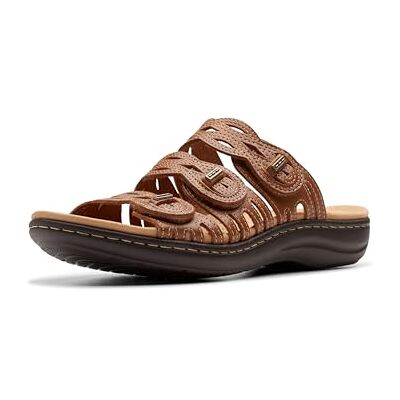 Clarks dam Laurieann Ruby platt sandal, Gulbrunt läder, 39.5 EU Clarks dam Laurieann Ruby platt sandal, Gulbrunt läder, 39.5 EU