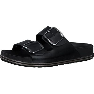 Tamaris dam 1-27502-42 tofflor, Svart läder, 37 EU Tamaris dam 1-27502-42 tofflor, Svart läder, 37 EU